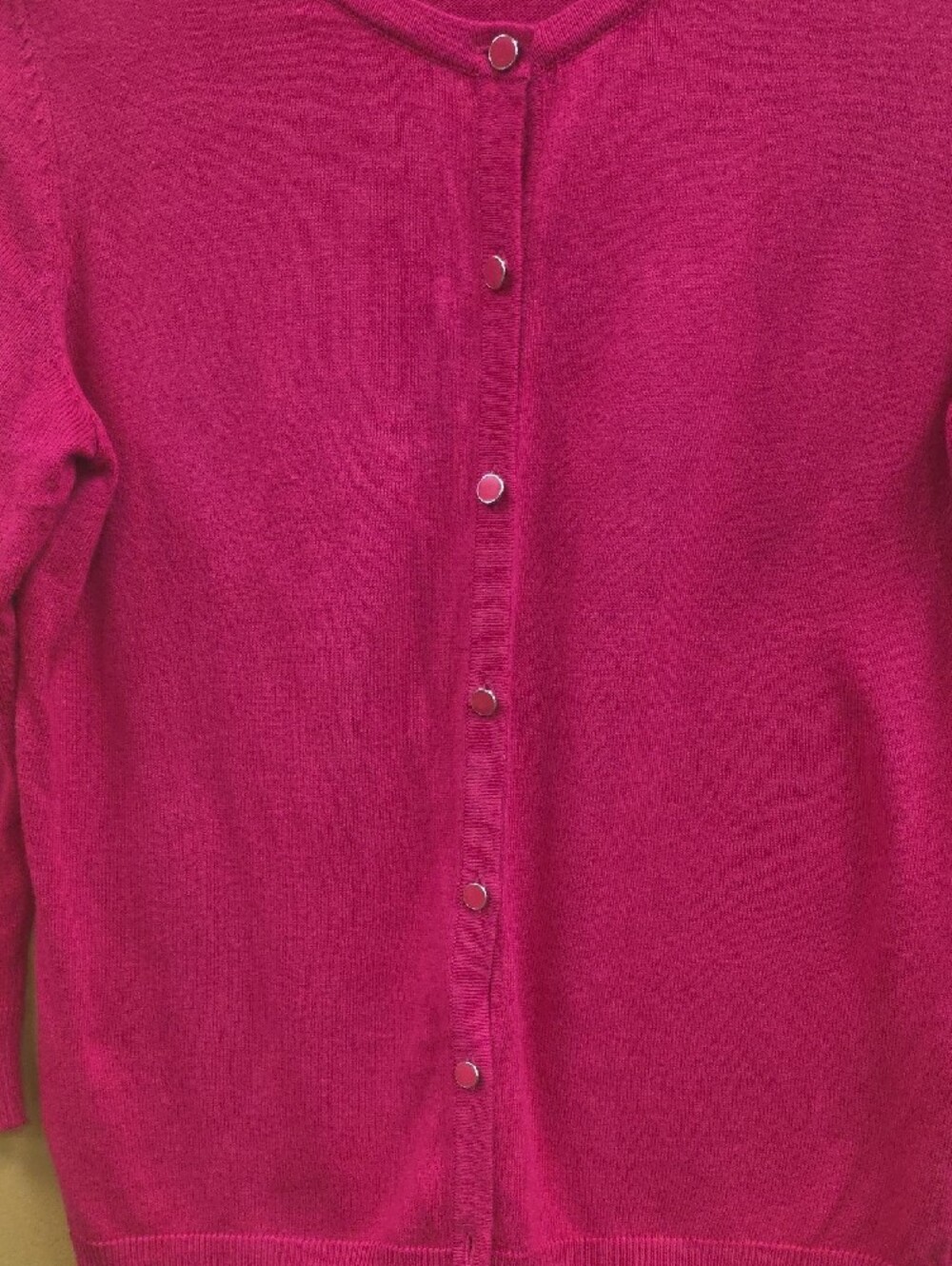 Apt. 9 Raspberry Pink Lightweight Button-Front Cardigan - Picture 3 of 5